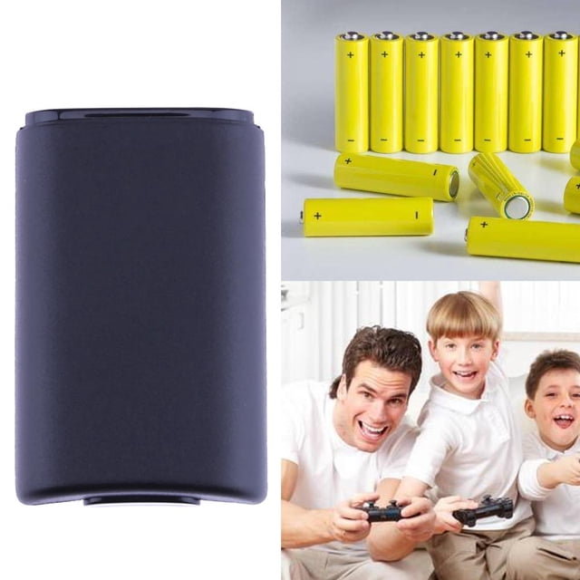 Cubierta de batería recargable del controlador inalámbrico con adhesivo para Xbox 360 (negro)