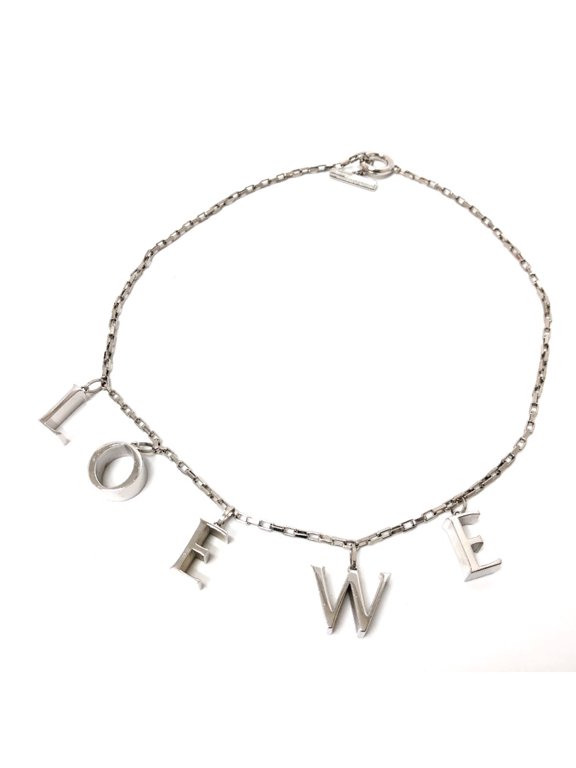 Pre-Owned Loewe Icon logo Chain Necklace Silver (Good)