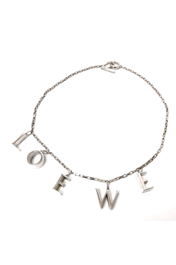 Pre-Owned Loewe Icon logo Chain Necklace Silver (Good)