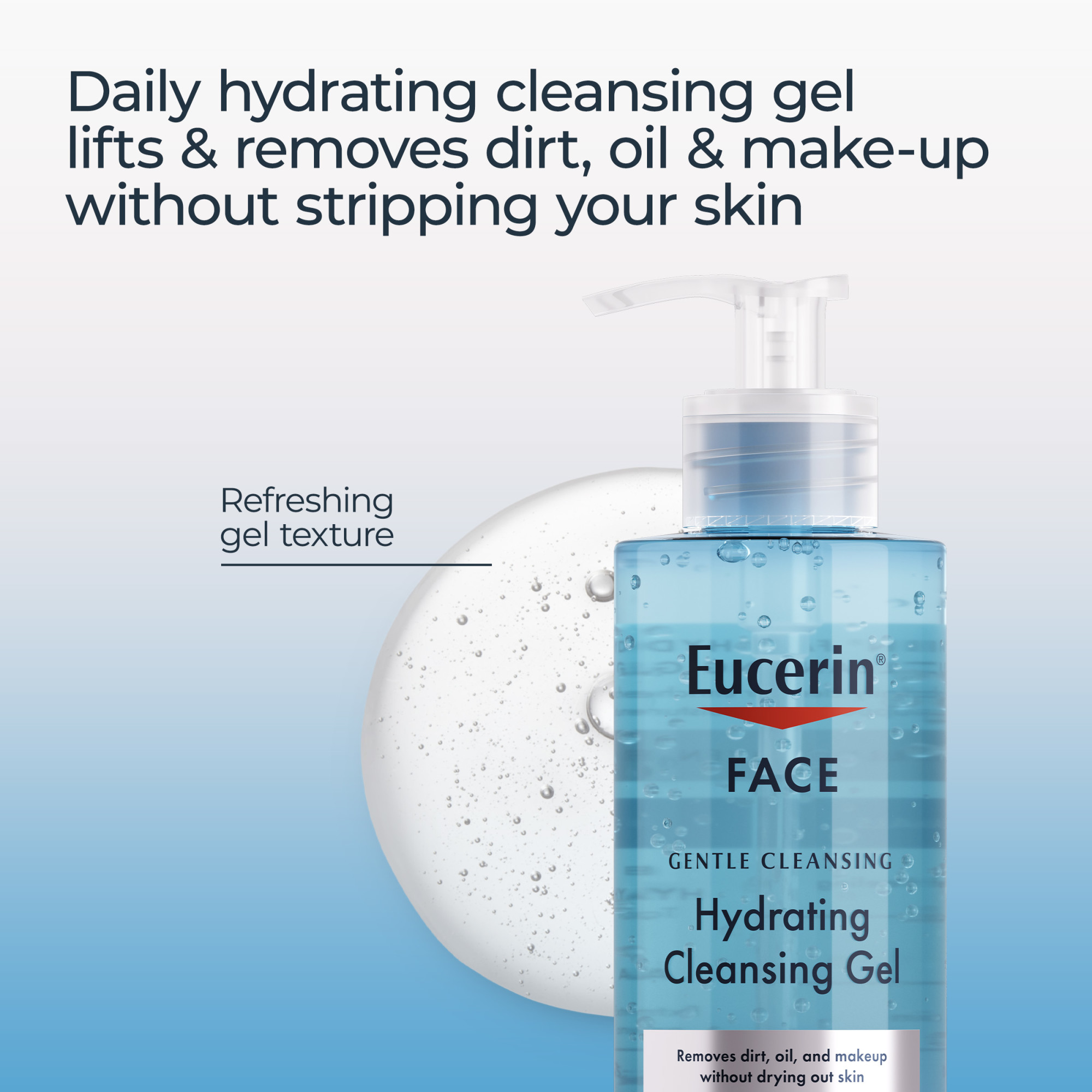 Eucerin Face Hydrating Cleansing Gel with Hyaluronic Acid, 13.5 oz photo 4