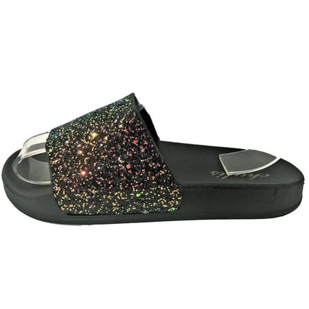 sparkle sandals slides