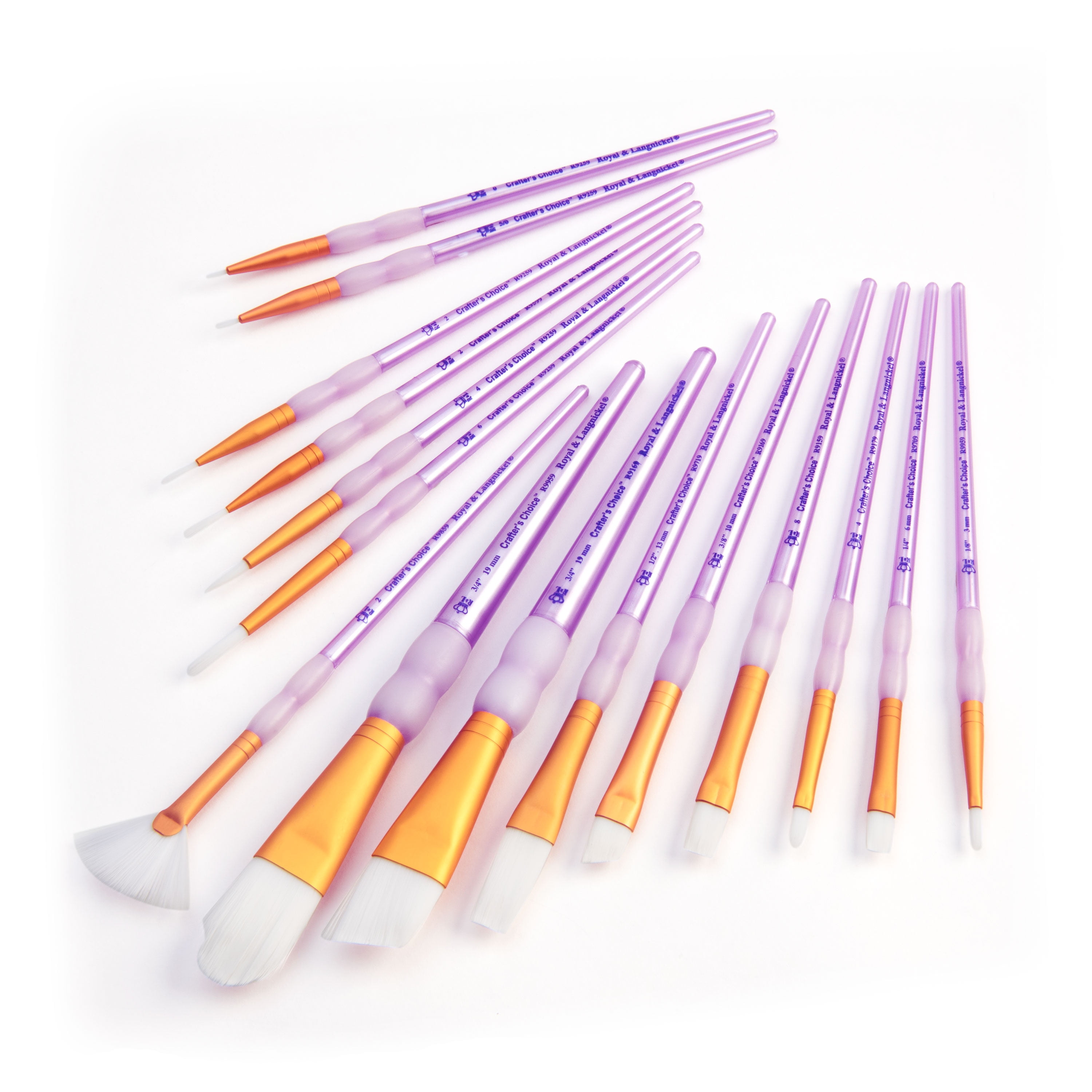 Royal and Langnickel Crafters Choice 15pc White Taklon Paint Brushes