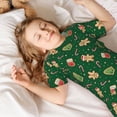 thumbnail image 4 of Balery green Christmas Element Conjunto de Pijama Infantil de Manga Corta con Estampado – Ropa de Dormir de Algodón Suave-Large, 4 of 5