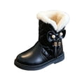 thumbnail image 2 of LvhaoGJOB Girls' Faux Fur Lined Snow Boots with Non-Slip Sole and Warm & Cozy, 2 of 9