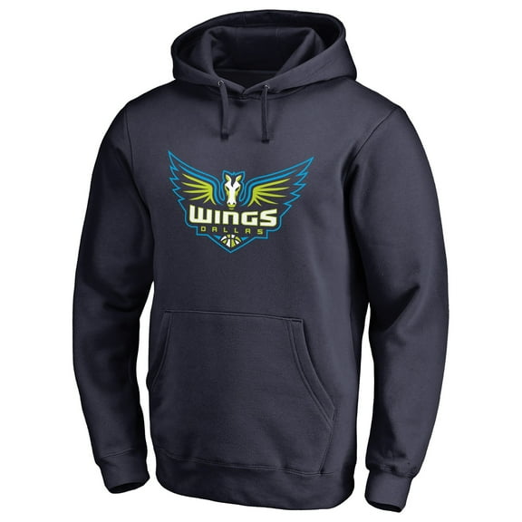 Men's Navy Dallas Wings Primary Logo Pullover Hoodie