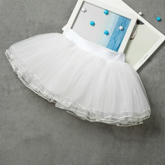 Delliss Girls' Dance Skirt Half Body Tulle Fluffy Ballet Skirt 6-17 Years