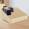 thumbnail image 4 of Raindrops Beige Wooden Cell Phone Holder 48 Grid Desktop Organizer for Office and Classroom, 4 of 6