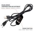 thumbnail image 2 of Brown PU Leather Motorcycle Heated Handlebar Grips Set - 5V 10W USB Car Charger Powered, 4-Speed Temperature Control (45℃-60℃), 15-60min Timer Function, 33-35mm Diameter Fit, 130cm Extended USB Cable, 2 of 7