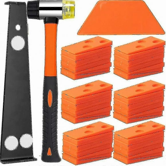 Flooring Installation Tool Kit with Punching Block Spacers, Pull-Up Bar, and Fiberglass Mallet for Laminate Projects