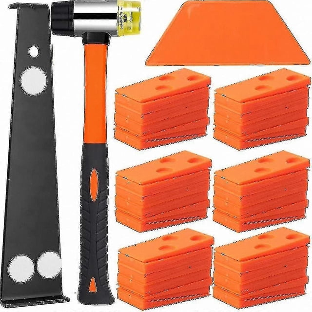 Flooring Installation Tool Kit with Punching Block Spacers, Pull-Up Bar, and Fiberglass Mallet for Laminate Projects