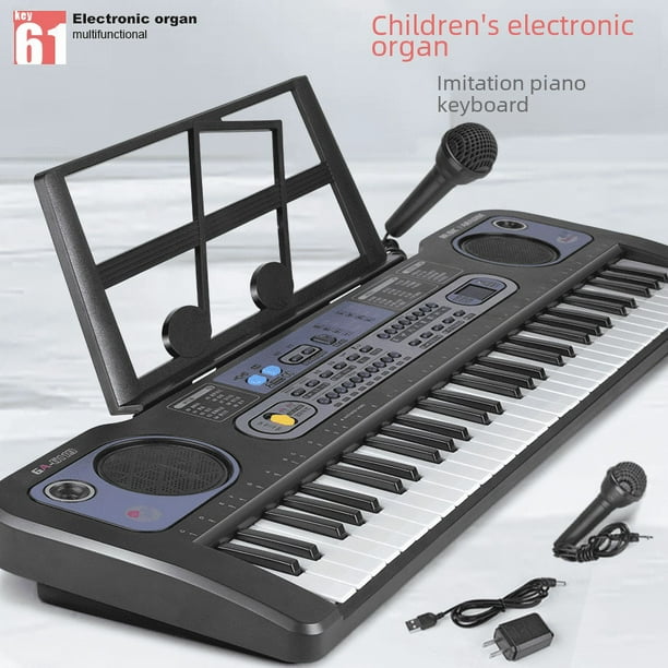 Órgano electrónico de 61 teclas, multifunción, piano para niños, rompecabezas, educación temprana, micrófono, música, instrumento musical, juguetes