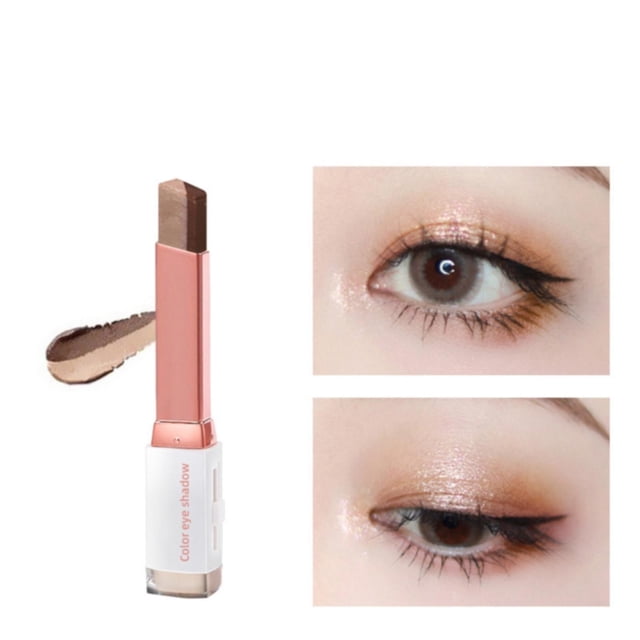 12 Colors Glitter Eye Shadow Stick Set Double Colors Eye Shadow Stick Glitter Eyeshadow Gradient Eyeshadow Makeup Stick Eyeshadow,Gold Makeup Eye Shadow