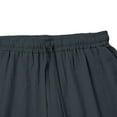 thumbnail image 6 of Women's Cotton Linen Elastic Waist Shorts with Drawstring and Side Pockets, Casual Solid Color Mid-Length Summer Shorts for Daily Wear, Lounge, and Outdoor Activities Dark Gray L, 6 of 8