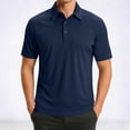 thumbnail image 2 of HAOTAGS Men’s Short Sleeve Waffle-Knit Polo Shirt, Classic Collar Lightweight & Breathable Casual Top Navy 3XL, 2 of 8
