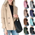 thumbnail image 6 of Women's Fashion Casual Color Block Long Sleeve Jacket Brown S, 6 of 6