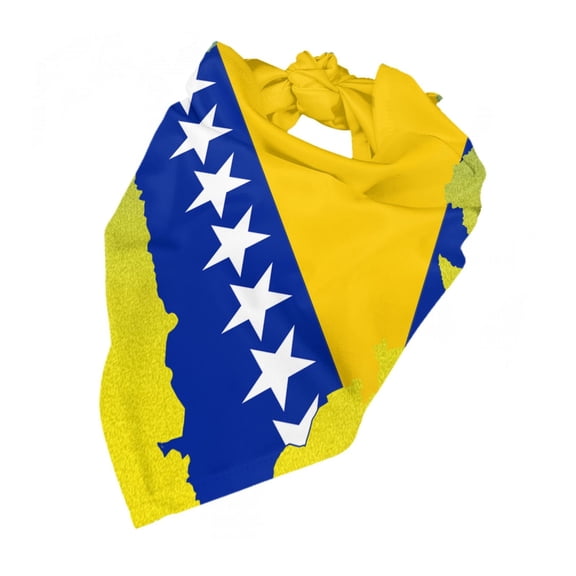 Bosnian Map Flag Dog Bandanas Triangle Dog Scarfs For Small Medium Large Dogs And Cats