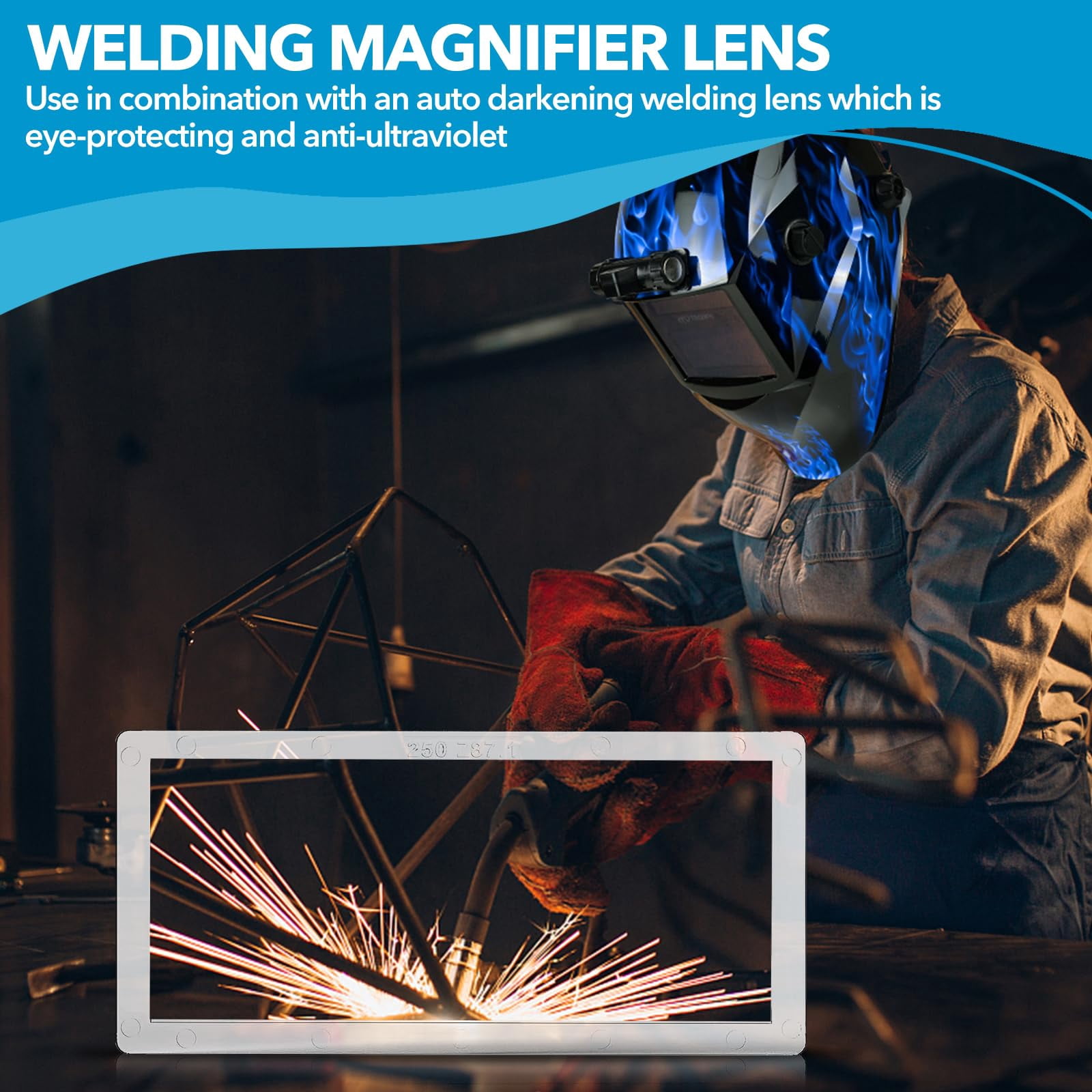 3/Pack Welding Helmet Magnifying Lens 2.0/2.5/3.0 Diopter Eye-Protecting Welder Accessories Magnifier Cheater Lens (2.5 Diopter)