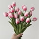 thumbnail image 2 of Tulipán artificial realista, rama de flores falsas para el hogar, la oficina, la boda, la fiesta, centro de mesa, decoración de flores artificiales para interiores y exteriores, 2 of 8