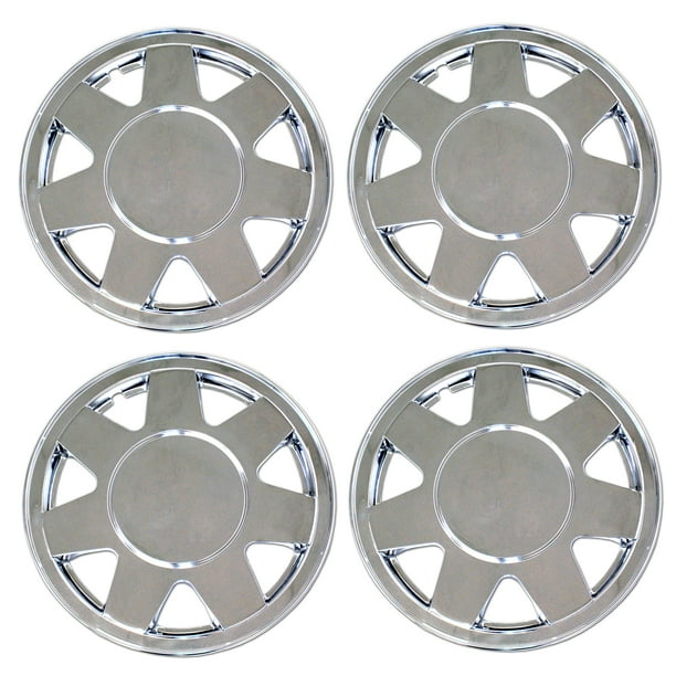 Set of 4 Chrome Finish Hubcaps 15" WSC3928C15 Hub Caps Wheel Skin
