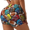 thumbnail image 2 of Kdxio American Football Print Workout Shorts for Women Seamless Soft Smooth Gym Yoga Scrunch Active Shorts, 2 of 9