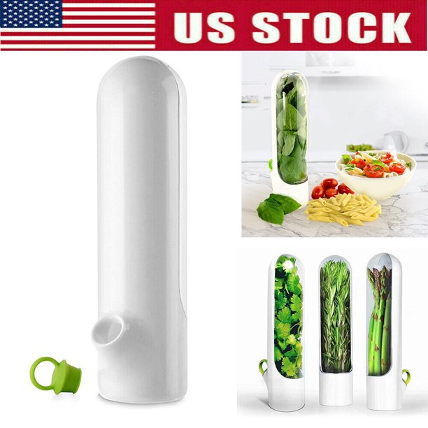 JLLOM Fresh Herb Keeper Container Clear Window Spice Fridge Preserver