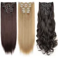 thumbnail image 2 of Typpkmm Extensiones De Cabello Negro De 24 "/ with 6 Unidades/Juego and Clip De 60cm, 2 of 7