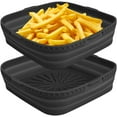 thumbnail image 3 of MesaSe 2 Pcs Pot en Silicone pour Friteuse à Air Chaud Doublure de Friteuse à Air Réutilisable Panier de Friteuse à Air Rectangulaire Poêle de Friteuse à Air Antiadhésive Plateau de Cuisson en Silicone pour Friteuse à Air Résistant à la Chaleur Accessoires pour Friteuse à Air pour 8 Qt A, 3 of 11