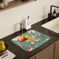 thumbnail image 5 of Yayeee Dish Drying Mat for Kitchen Counter 16" x 18" Microfiber Super Absorbent Coffee Decorative Pad, Christmas Gingerbread, 5 of 9