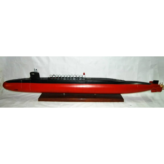 USS Ohio (SSBN-726) Submarine Model,Navy,Scale Model,Mahogany,Ohio Class