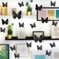 thumbnail image 5 of 72 PCS Negro Extraíble 3D DIY Hermosas Calcomanías de Pared de Mariposas Mariposas Coloridas Decoración de Arte Pegatinas de Pared Murales (Negro), 5 of 5