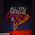 thumbnail image 2 of Glowneon All You Need Is Love & Pizza Neon Sign, Italy Pizza Led Sign, 2 of 5