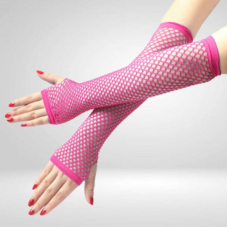 Travelwant 80s Fishnet Gloves for Women and Girls in Theme Party