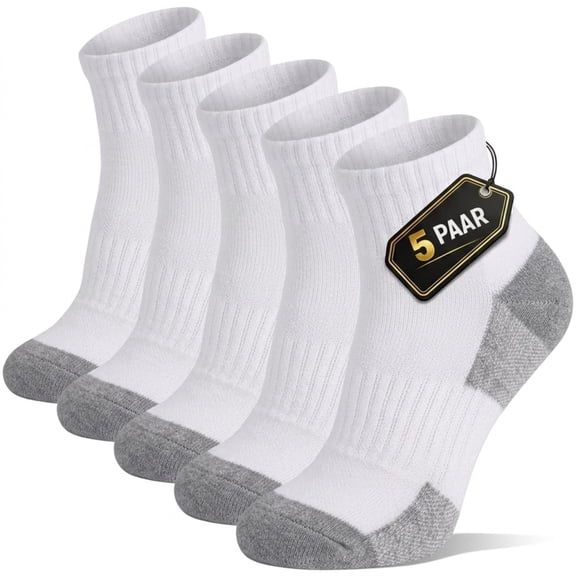 Athletic Socks for Men & Women 5 Pairs, Ankle Sports Socks, Breathable Mesh Running Socks, Moisture Wicking Workout Socks for Gym & Everyday Wear, Shoe Size 7-8.5