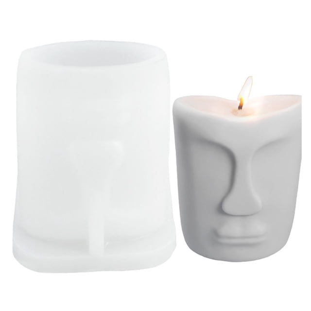 Silicone Candle Mold Human Face for Candle Making Abstract Art Resin Casting Mold for Aromatherapy Plaster DIY Crafts Home Decor