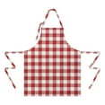 thumbnail image 2 of Red and White Plaid Pattern Apron-Garden Aprons for Women with Pockets-Cotton Linen Waterproof Kitchen Cooking Gardening Aprons Adjustable for Kitchen,Cooking,BBQ and Salon 33x27 Inch, 2 of 7
