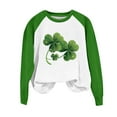 thumbnail image 5 of St Patricks Day Sweatshirt Women Green Long Sleeve Shirts Shamrock Crewneck Sweatshirt Color Block Raglan Tops Cute St Patricks Day Shirt Women, 5 of 5