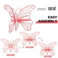 thumbnail image 3 of HLR Outdoor Bench with Butterfly Inspired Pattern, 50'' Metal Frame Patio Garden Chair Cast Iron, Pink, 3 of 8