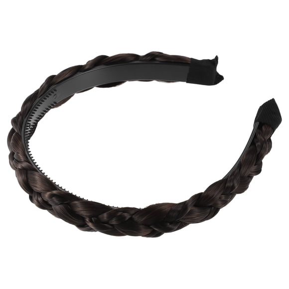Diadema trenzada de cabello sintético Unique Bargains 0,98 pulgadas Marrón oscuro