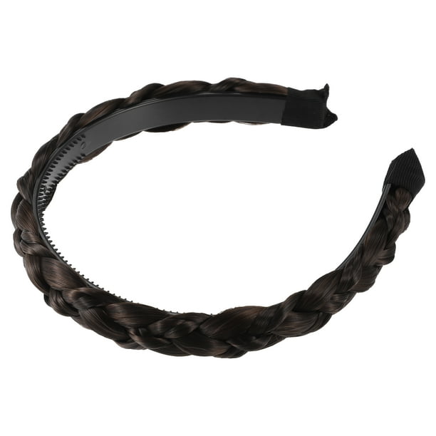 Diadema trenzada de cabello sintético Unique Bargains 0,98 pulgadas Marrón oscuro