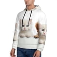 thumbnail image 2 of KLL Cute Kittens And Puppy Print Mens Hoodie Long Sleeve Casual Pullover Hooded Sweatshirt Fashion Drawstring Hoodies with Pocket-3X-Large, 2 of 6