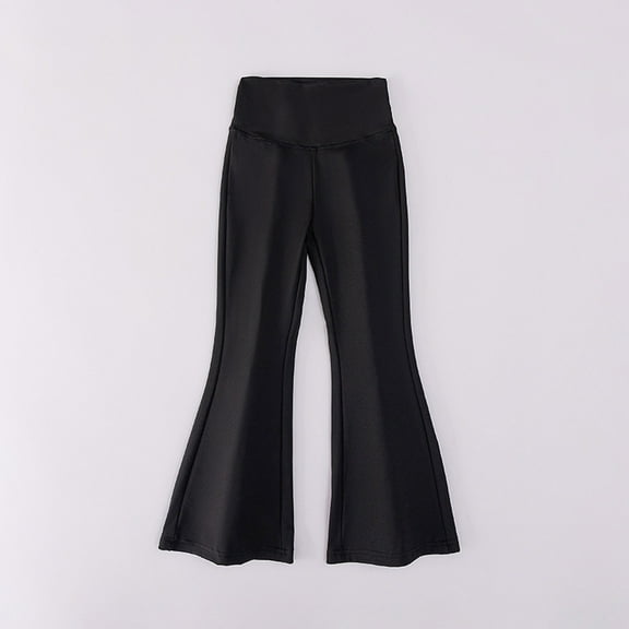 ATOGUTA Girls Flare Pants Size 3T-15 Cute Stretch Athletic Leggings Kids High Waisted Yoga Pants Black