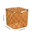 thumbnail image 3 of AuroraX Orange Desk Trash Can with Lid 2.6L Small Non-Slip Base Rectangle Plaid Garbage Can with Removable Liner Ring Modern Transparent Plastic Garbage Bin for Home Bathroom, 3 of 6