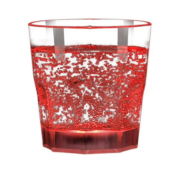 Btomtd Light Up Drinking Glasses - 12 Ozs Glowing Tumbler LED Drink Glasses Colorful And Flash With 8 Color Modes, Red