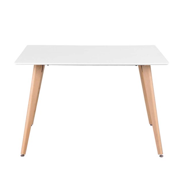 Topcobe Table de Salle à Manger Table de Cuisine Carrée en Métal Moderne pour Meubles de Bureau à Domicile, Blanc