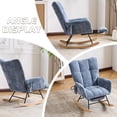 thumbnail image 7 of Hforesty Nursery Rocking Chair Chenille Upholstered Glider Rocker,with Airbag & Footrest for Living Room, Blue, 7 of 7