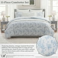 thumbnail image 5 of My Texas House Floral 11-Piece Comforter Set with Sheets, Blue, Queen, 5 of 17