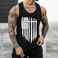 thumbnail image 2 of HCNTES American Flag Tank Top for Men - USA Patriotic 4th of July Shirt | Merica Sleeveless Tops for Memorial Day(Black,L), 2 of 3