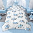 thumbnail image 2 of Erosebridal Blue Flower Twin Bedding for Girls, Spring Garden Floral Duvet Cover Set, Reversible 2 Pieces, 1 Duvet Cover and 1 Pillowcase, No Comforter, 2 of 6