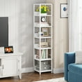 thumbnail image 2 of Tribesigns 75" Tall Narrow Bookshelf for Small Spaces, 6 Tier Corner Storage Rack Open Bookcase for Home Office, White, 2 of 5