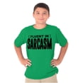 thumbnail image 5 of Fluent in Sarcasm Funny Attitude Crewneck T Shirts Boy Girl Teen Brisco Brands M, 5 of 6